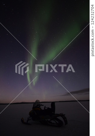 Inari, Finland, is located within the Arctic Circle and has a high chance of seeing the Northern Lights. 124232704