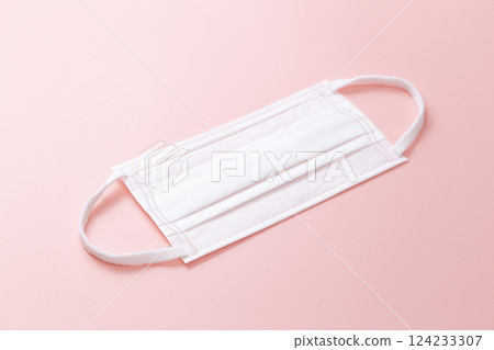 Pink background with mask 124233307