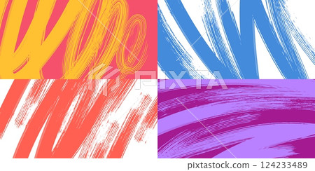Brush stroke background. Grunge paint stripe poster with dry brush lines, four distress ink brush organic texture. Modern painted banner vector graphic design Brush stroke background. Grunge paint stripe poster with dry brush lines, four distress ink brush organic texture. Modern painted banner vector graphic design 124233489