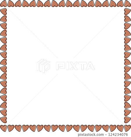 Heart vector square empty frame. Heart, love, romance or valentine's day red heart. Empty space for your text 124234076