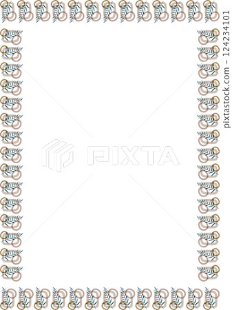 Frame template with flourish decoration. Plant branches empty frame for your text Frame template with flourish decoration. Plant branches empty frame for your text 124234101