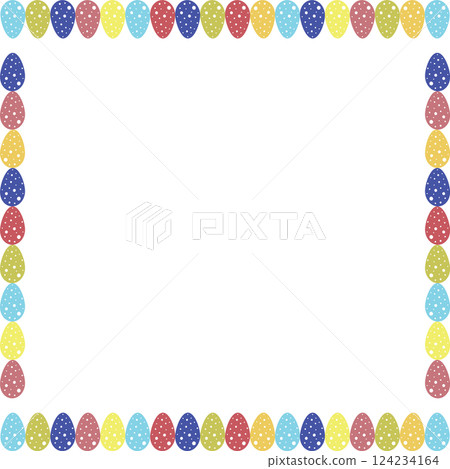 Easter eggs frame on transparent background. Easter egg hunt template with empty space for your text 124234164