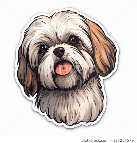 Cute and Playful Dog with Silky Fur and Friendly Expression 124234579