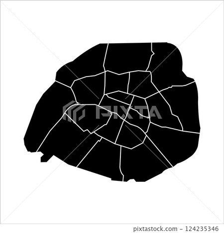 map of paris, france icon 124235346