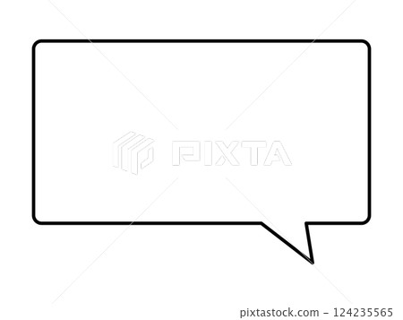 Simple speech bubble illustration, horizontal, square 124235565