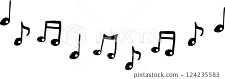 Musical notes melody line set 124235583