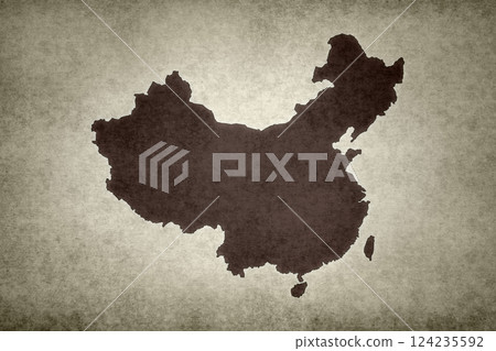 Map of China on a paper Map of China on a paper 124235592