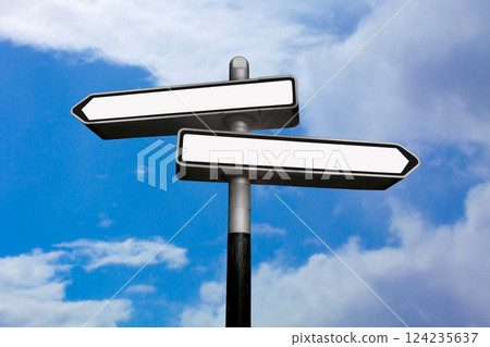 Two French direction signs with copy space 124235637