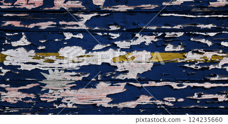 Flag of Nauru painted on a wooden board Flag of Nauru painted on a wooden board 124235660
