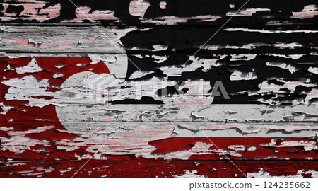 Flag of Maori painted on a wooden board Flag of Maori painted on a wooden board 124235662