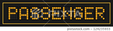 Orange color led banner in word passenger on black background 124235933