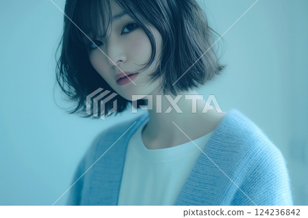 Refreshing beautiful woman "AI generated image" 124236842