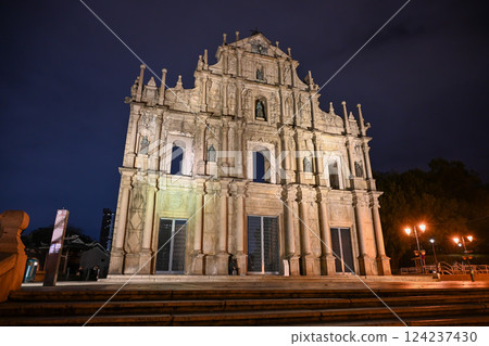 Illuminated Ruins of St. Paul's / Macau 124237430