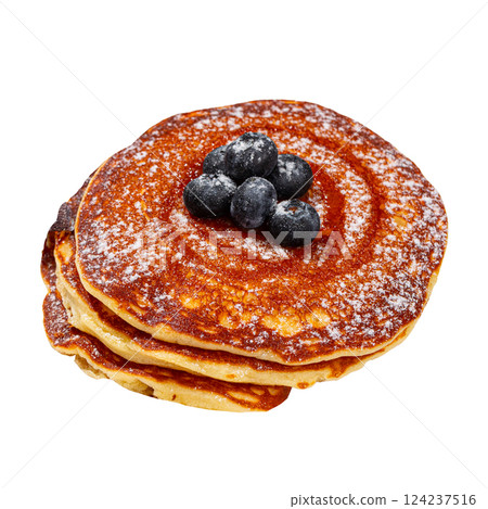 Portion of pancakes with blueberries 124237516