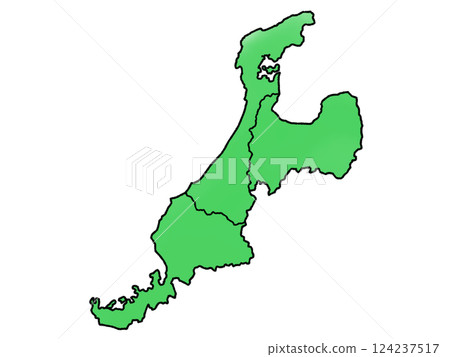 北陸三縣的略微粗略的地圖，包括縣界 124237517