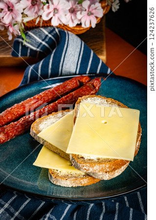 A modest meal. 124237626