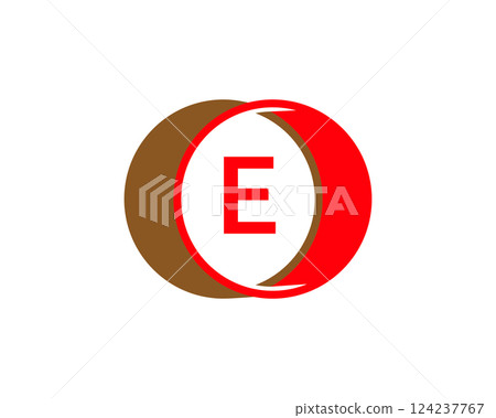 initial letter e circle logo 124237767