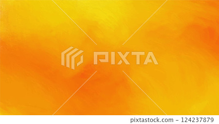 橙色和黃色的油畫風格紋理漸變橫幅背景 124237879