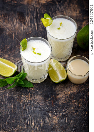 Brazilian white lemonade or limeade. Brazilian white lemonade or limeade. 124237901