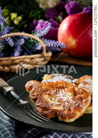 Homemade sweet pancakes . Homemade sweet pancakes . 124237981