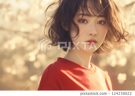 Beautiful women in spring fashion "AI generated images" 124238022