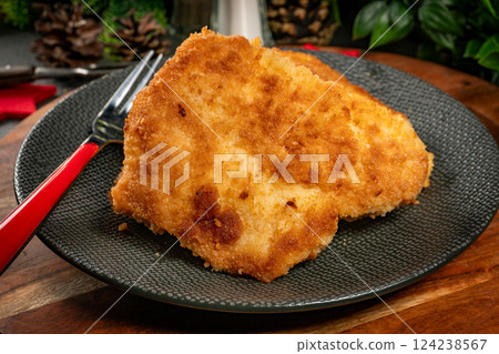Fried cod fillet. Fried cod fillet. 124238567