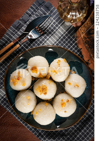 Potato dumplings with meat. Potato dumplings with meat. 124238758