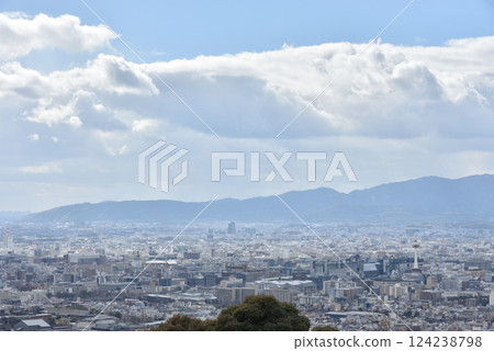 青蓮院 幕府將軍塚青龍殿 從西展望台眺望京都站週邊地區（京都市山科區） 124238798