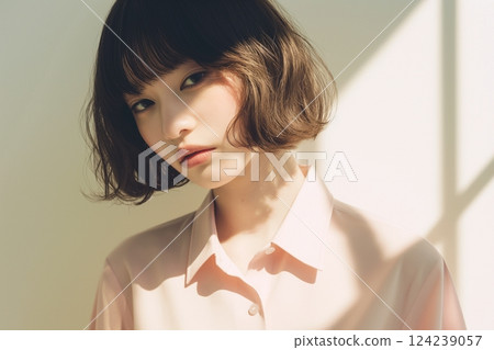 Beautiful skin woman "AI generated image" 124239057