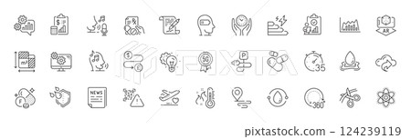 High thermometer, Money transfer and Scissors line icons. Pack of Voicemail, Agreement document, Timer icon. Consumption growth, Prescription drugs, Chemistry atom pictogram. Floor plan. Vector 124239119