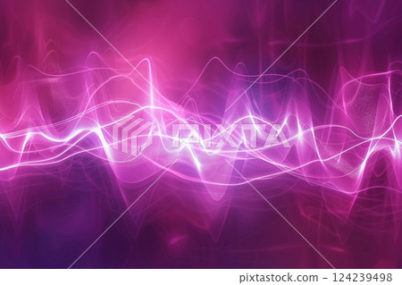 abstract glowing lines on a dark purple background. 3d rendering. Generative AI 124239498