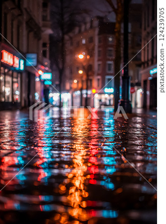 City night view, sparkling carpet of light, quiet night background 124239705
