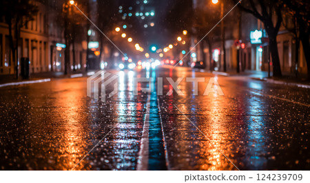 City night view, sparkling carpet of light, quiet night background 124239709
