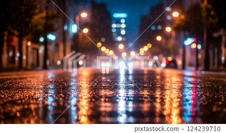 City night view, sparkling carpet of light, quiet night background 124239710