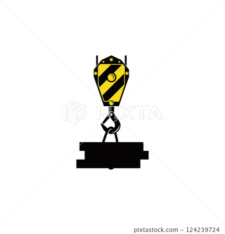 Construction building Crane Hook logo design template 124239724