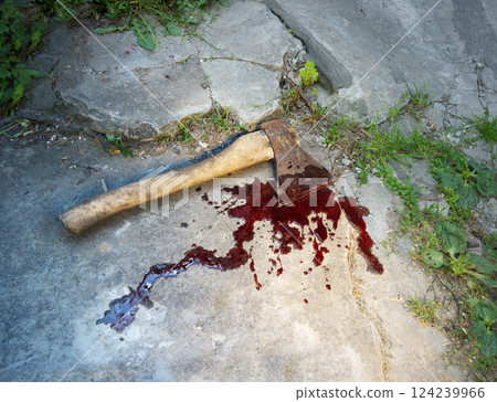 Irone axe lies on the ground Irone axe lies on the ground 124239966