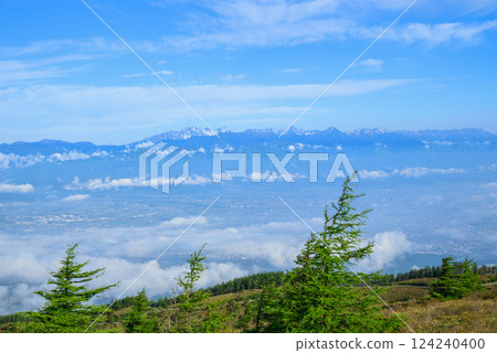 從八伏山眺望北阿爾卑斯穗高山脈 124240400