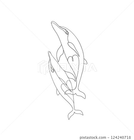 A pair of dolphins in love. Metaphor of the passion of love and tenderness A pair of dolphins in love. Metaphor of the passion of love and tenderness 124240718