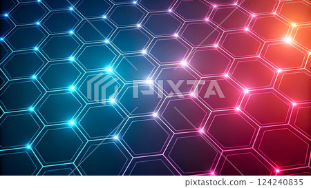 時尚的六角形數位背景 124240835