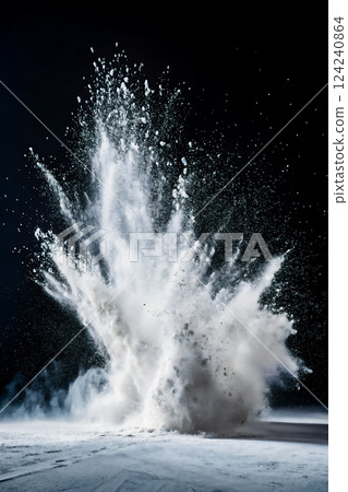 Dynamic white powder explosion 124240864