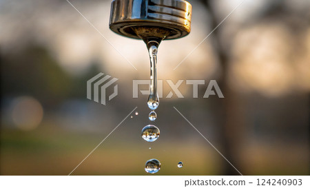 Clear water flowing vigorously Clear water flowing vigorously 124240903