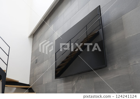 Wall-mounted flat-screen LCD TV Wall-mounted flat-screen LCD TV 124241124