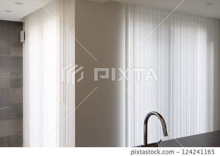 White ceiling mounted vertical blinds White ceiling mounted vertical blinds 124241165