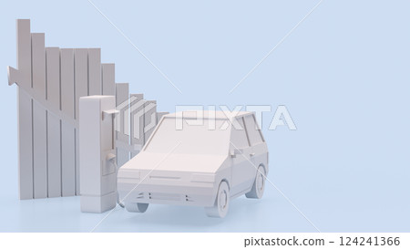 The EV station and car for Transport or Technology concept 3d Rendering. 124241366