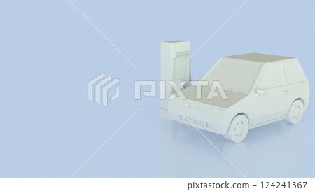 The EV station and car for Transport or Technology concept 3d Rendering. The EV station and car for Transport or Technology concept 3d Rendering. 124241367