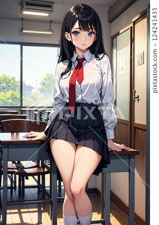 學校的女孩在教室裡 學校的女孩在教室裡 124241435