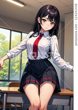 學校的女孩在教室裡 學校的女孩在教室裡 124241436