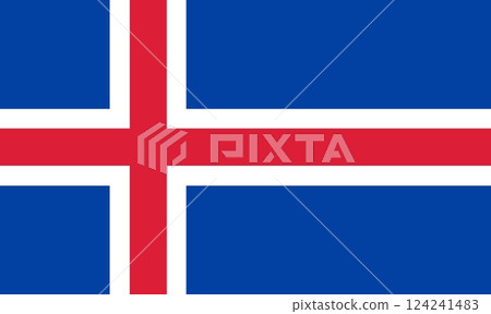 Illustration of Iceland national flag Illustration of Iceland national flag 124241483