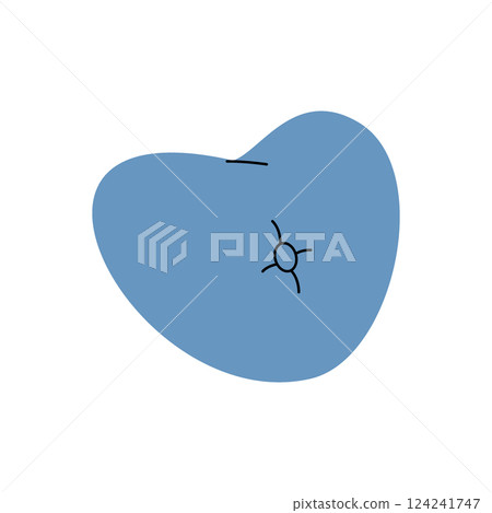 Heart shape pillow. Orthopedic pillow. Vector illustration. 124241747