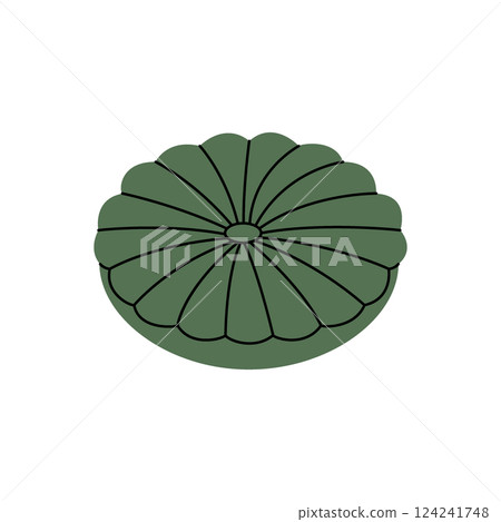 Circle pillow. Comfortable fluffy pillow. Vector illustration. Circle pillow. Comfortable fluffy pillow. Vector illustration. 124241748